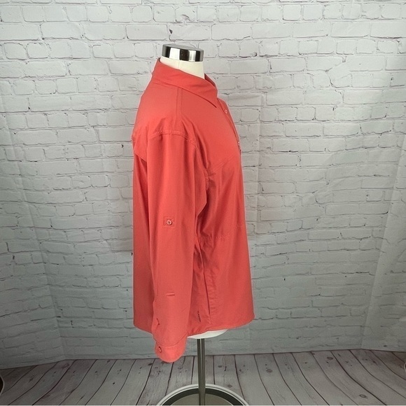 North Face Button Up Shirt Womens Roll Sleeve Flashdry Outdoor Hiking Large - Picture 4 of 11